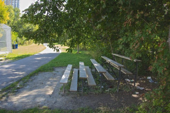 Bleachers - another big source of litter.