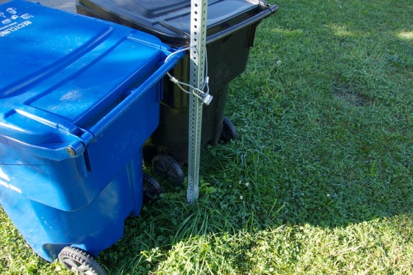 The clincher - padlocks to stop bins from wandering.