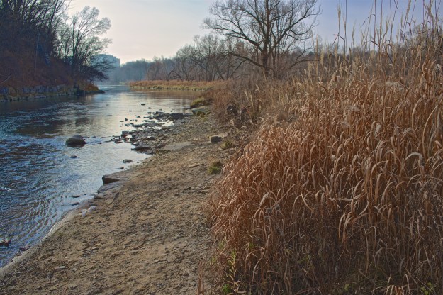 Not a trace of ice by the river.