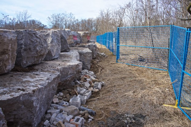 The blocks are natural stone.