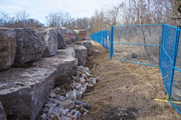 The blocks are natural stone.