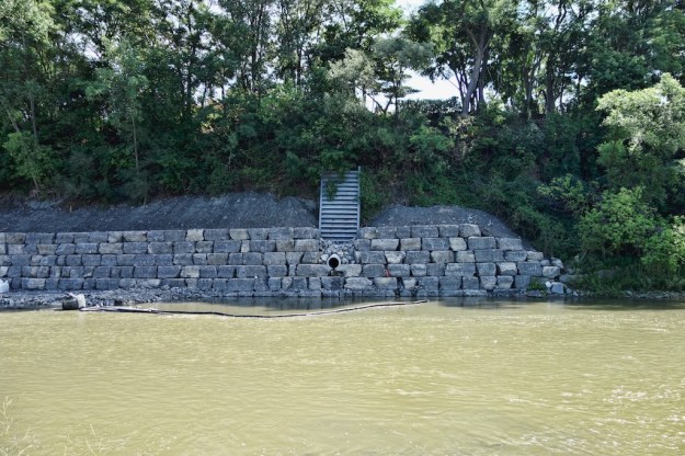 The wall in a completed section.